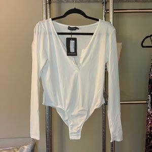 🤍White Long Sleeve Bodysuit🤍